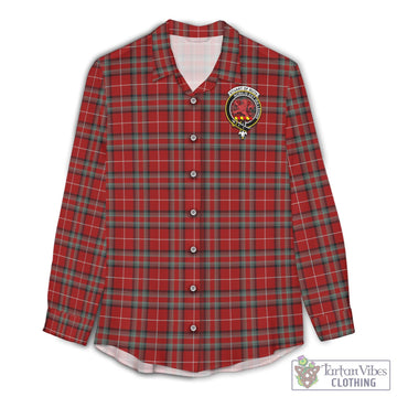 Stuart of Bute Tartan Womens Casual Shirt with Family Crest