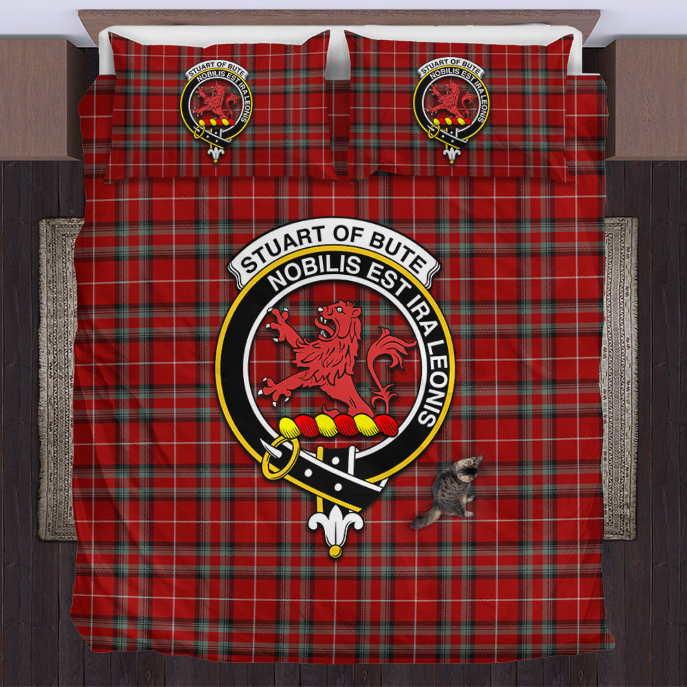 Stuart of Bute Tartan Bedding Set with Family Crest US Bedding Set - Tartan Vibes Clothing