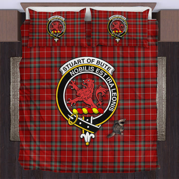 Stuart of Bute Tartan Bedding Set with Family Crest US Bedding Set - Tartan Vibes Clothing