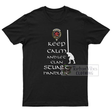 Stuart Of Bute Clan Men's T-Shirt: Keep Calm and Let the Clan Handle It Caber Toss Highland Games Style White - 2D-tartanvibesclothing