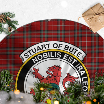 Stuart of Bute Tartan Christmas Tree Skirt with Family Crest