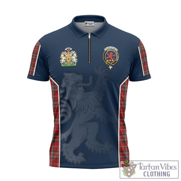 Stuart of Bute Tartan Zipper Polo Shirt with Family Crest and Lion Rampant Vibes Sport Style