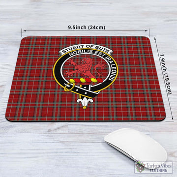 Stuart of Bute Tartan Mouse Pad with Family Crest