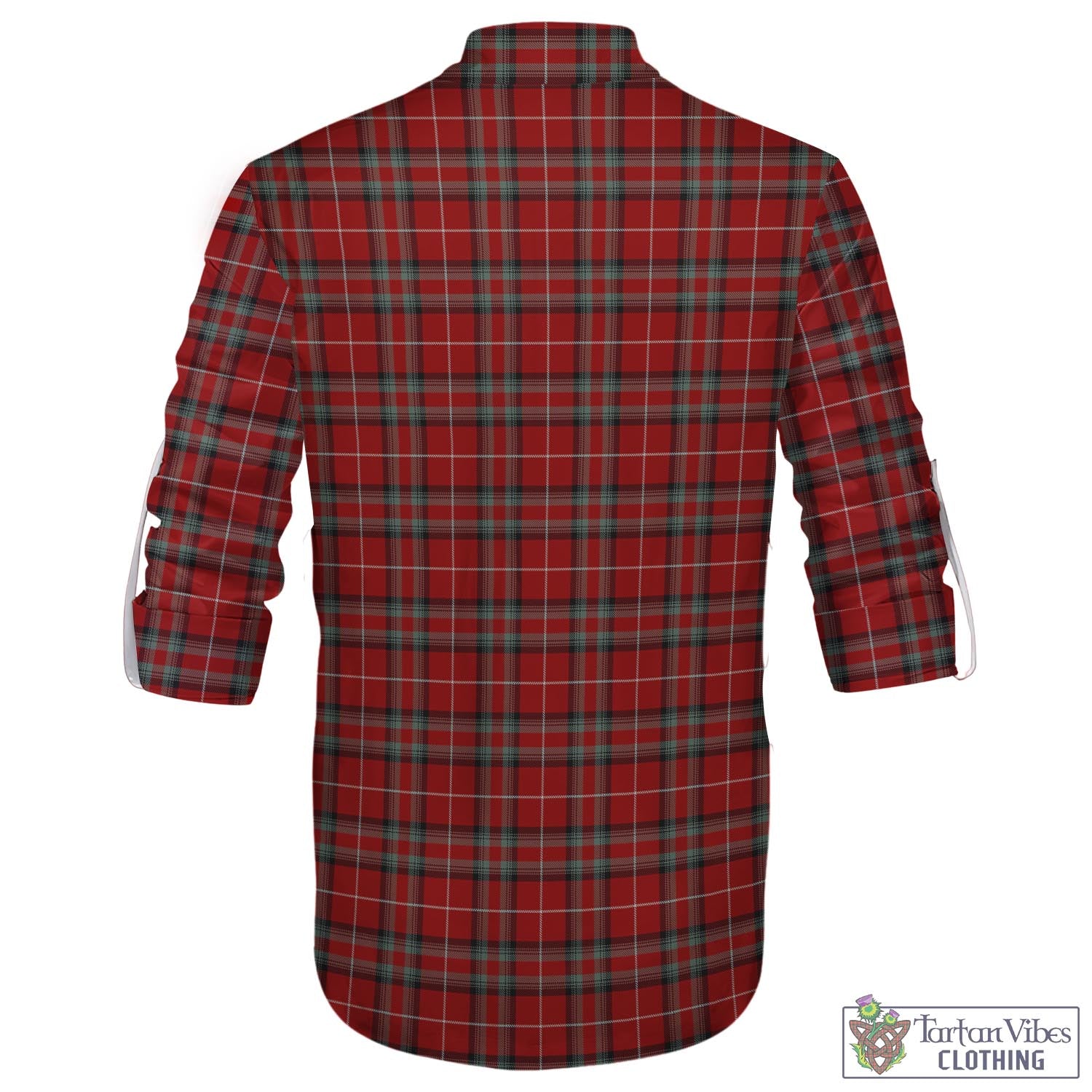 Tartan Vibes Clothing Stuart of Bute Tartan Men's Scottish Traditional Jacobite Ghillie Kilt Shirt