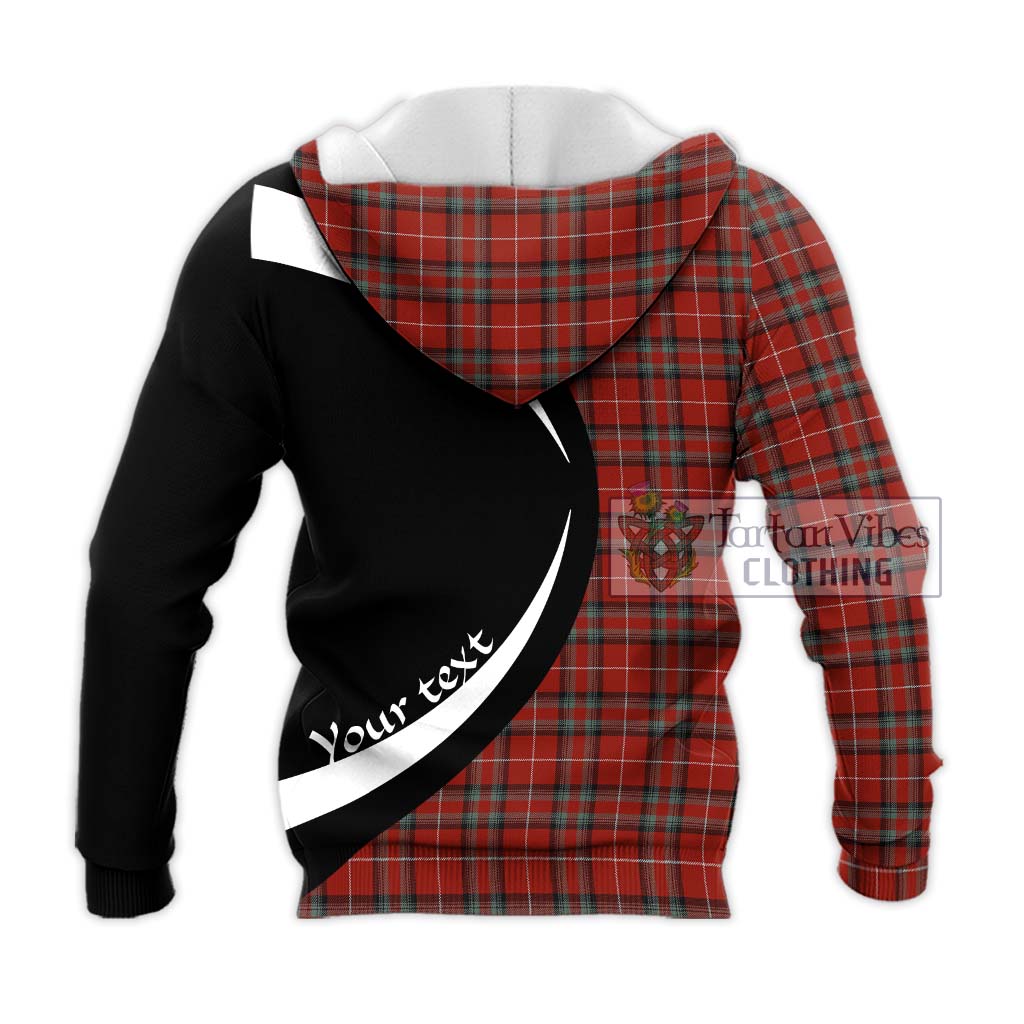 Stuart Of Bute Tartan Knitted Hoodie with Family Crest Circle Style - Tartan Vibes Clothing