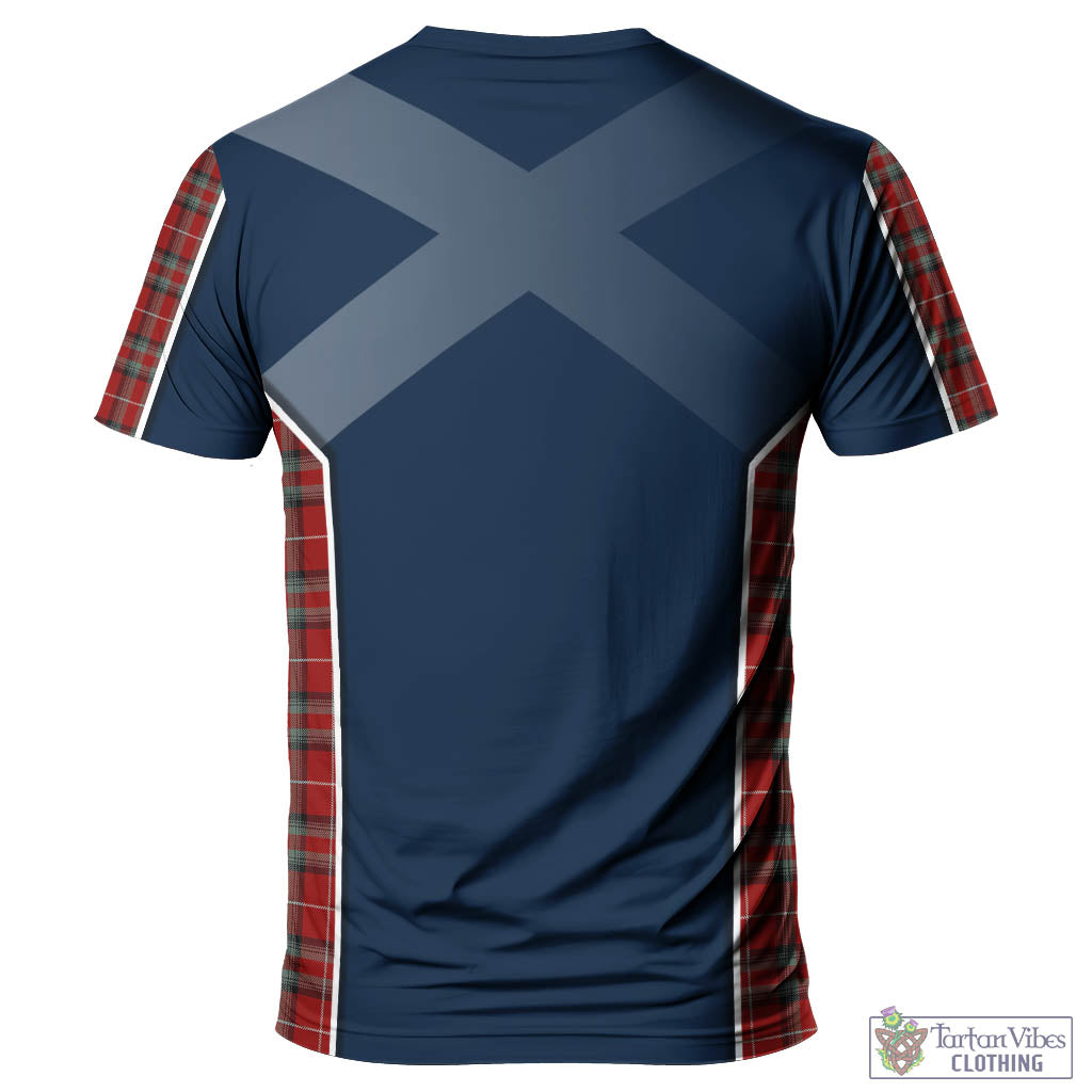 Tartan Vibes Clothing Stuart of Bute Tartan T-Shirt with Family Crest and Scottish Thistle Vibes Sport Style