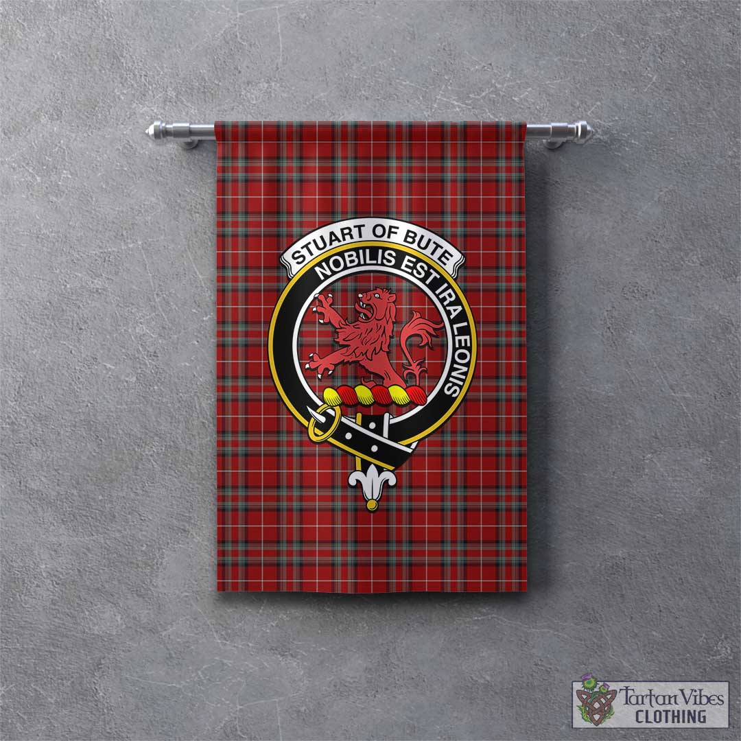 Tartan Vibes Clothing Stuart of Bute Tartan Gonfalon, Tartan Banner with Family Crest