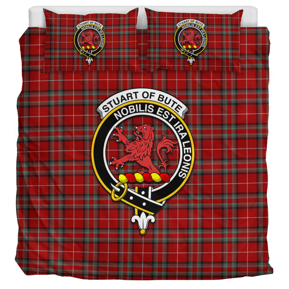 Stuart of Bute Tartan Bedding Set with Family Crest UK Bedding Set UK Super King 104*94 inch - Tartan Vibes Clothing