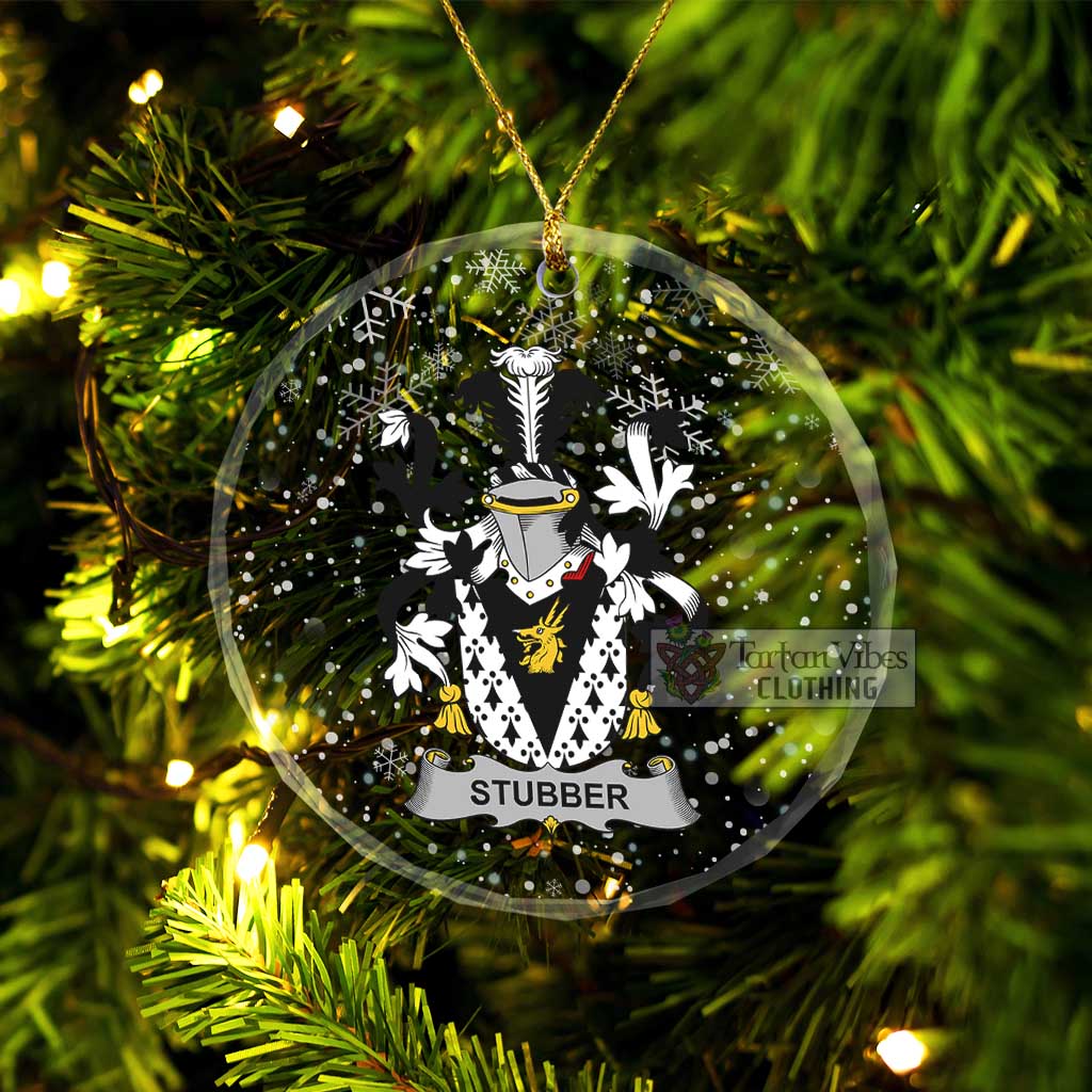 Stubber Irish Clan Christmas Glass Ornament with Coat of Arms Transparent Glass Circle - 2D-tartanvibesclothing