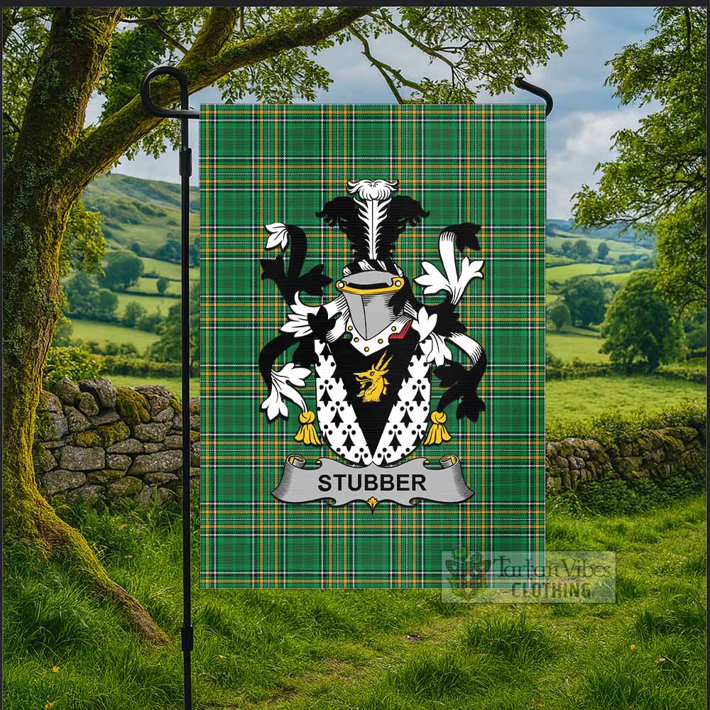 Stubber Irish Clan Tartan Flag with Coat of Arms
