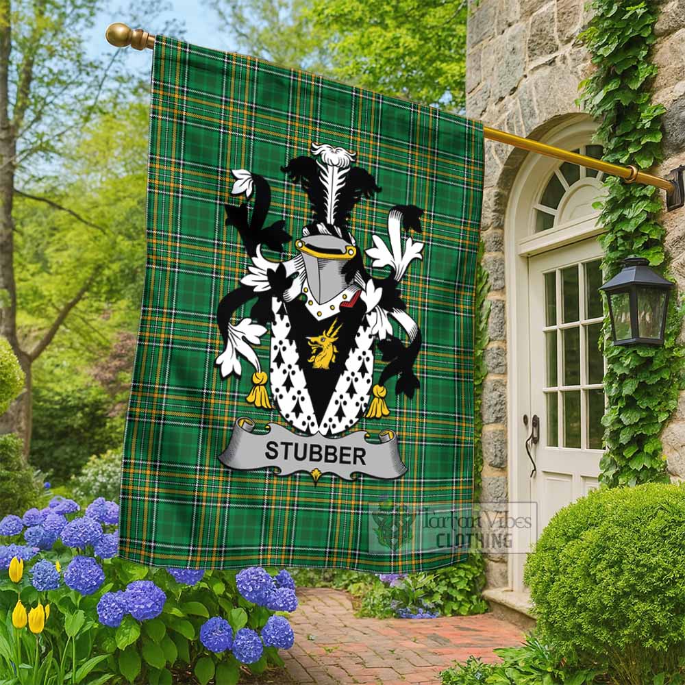 Stubber Irish Clan Tartan Flag with Coat of Arms