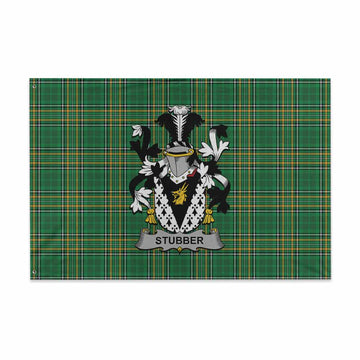 Tartan Vibes Clothing Stubber Irish Clan Tartan House Flag with Coat of Arms