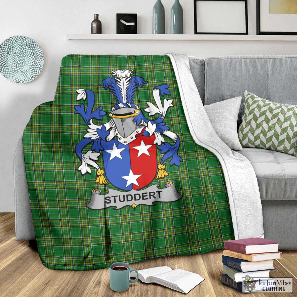Studdert Irish Clan Tartan Blanket with Coat of Arms - Tartan Vibes Clothing