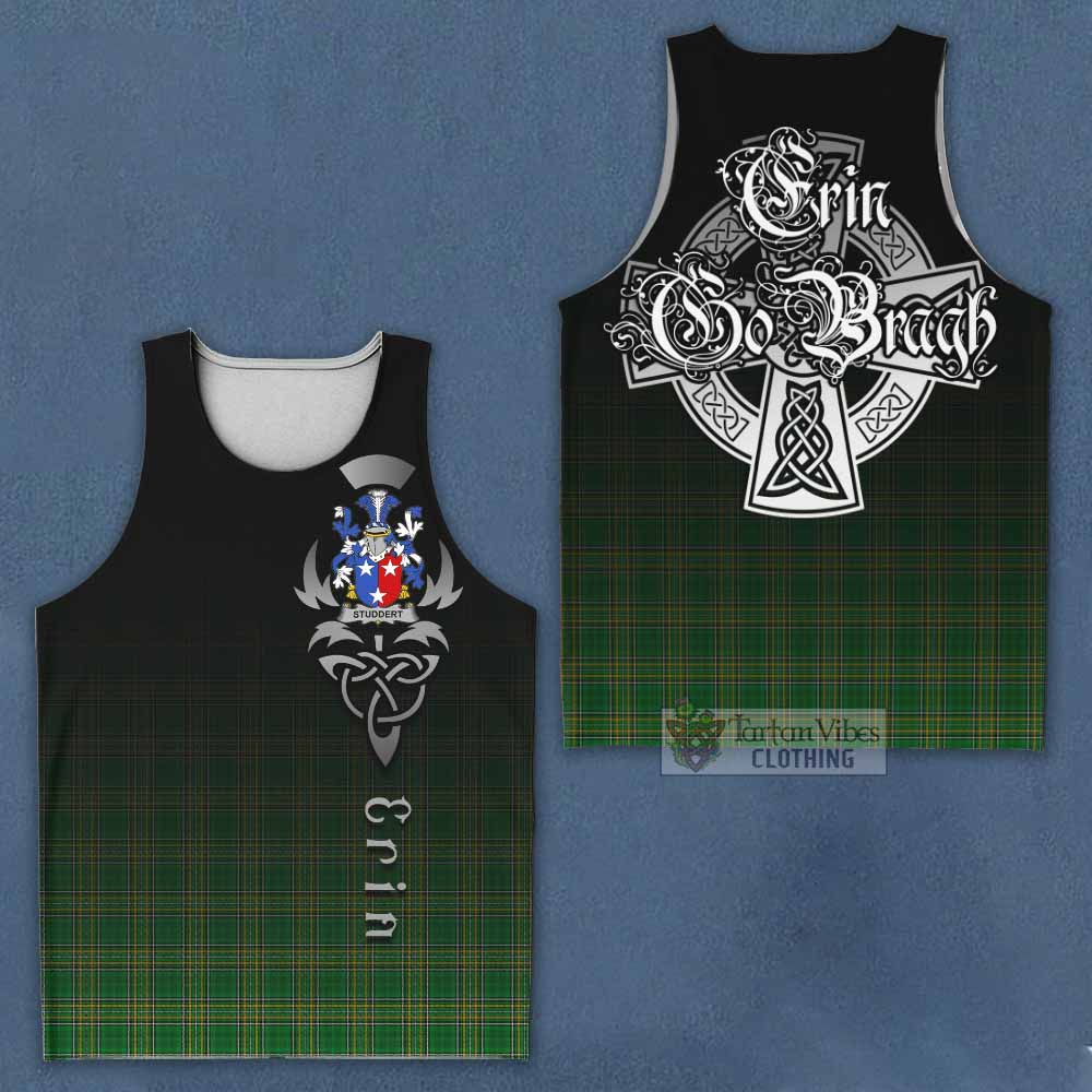Tartan Vibes Clothing Studdert Irish Clan Men's Tank Top with Coat of Arms Erin Go Bragh Celtic Inspired