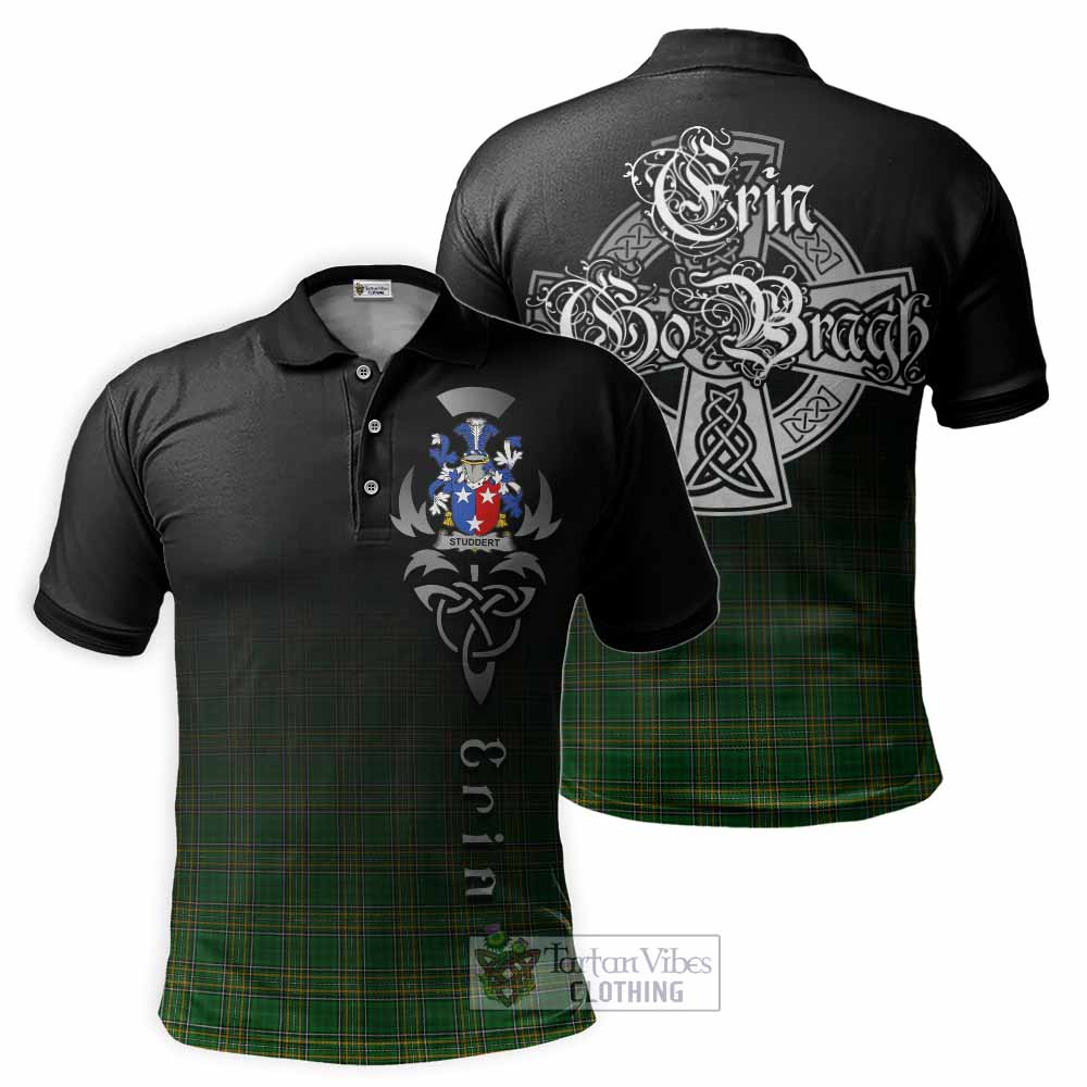 Tartan Vibes Clothing Studdert Irish Clan Polo Shirt with Coat of Arms Erin Go Bragh Celtic Inspired
