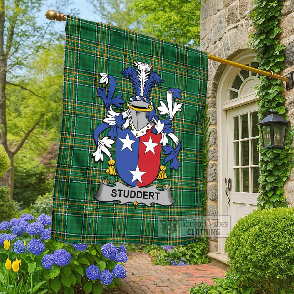 Studdert Irish Clan Tartan Flag with Coat of Arms