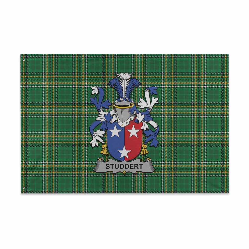 Tartan Vibes Clothing Studdert Irish Clan Tartan House Flag with Coat of Arms
