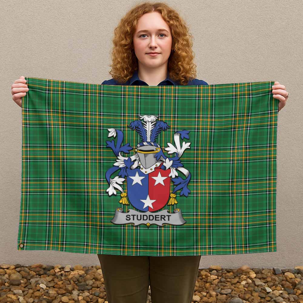Tartan Vibes Clothing Studdert Irish Clan Tartan House Flag with Coat of Arms