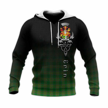 Tartan Vibes Clothing Sullivan Irish Clan Knitted Hoodie with Coat of Arms Erin Go Bragh Celtic Inspired