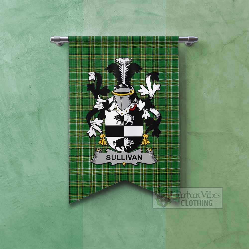 Tartan Vibes Clothing Sullivan (Beare) Irish Clan Tartan Gonfalon, Tartan Banner with Coat of Arms