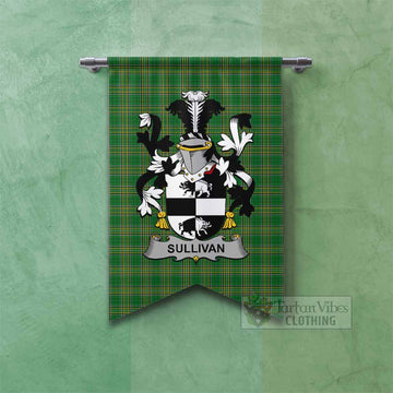 Sullivan (Beare) Irish Clan Tartan Gonfalon, Tartan Banner with Coat of Arms