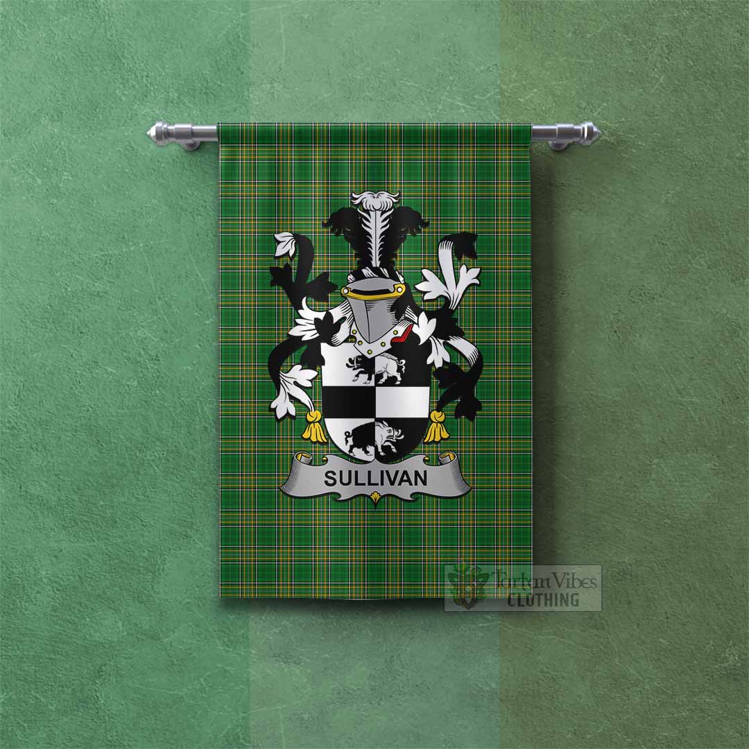 Tartan Vibes Clothing Sullivan (Beare) Irish Clan Tartan Gonfalon, Tartan Banner with Coat of Arms