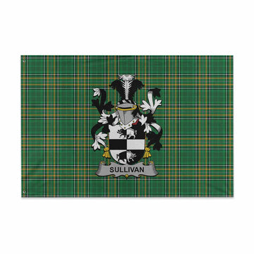 Sullivan (Beare) Irish Clan Tartan House Flag with Coat of Arms