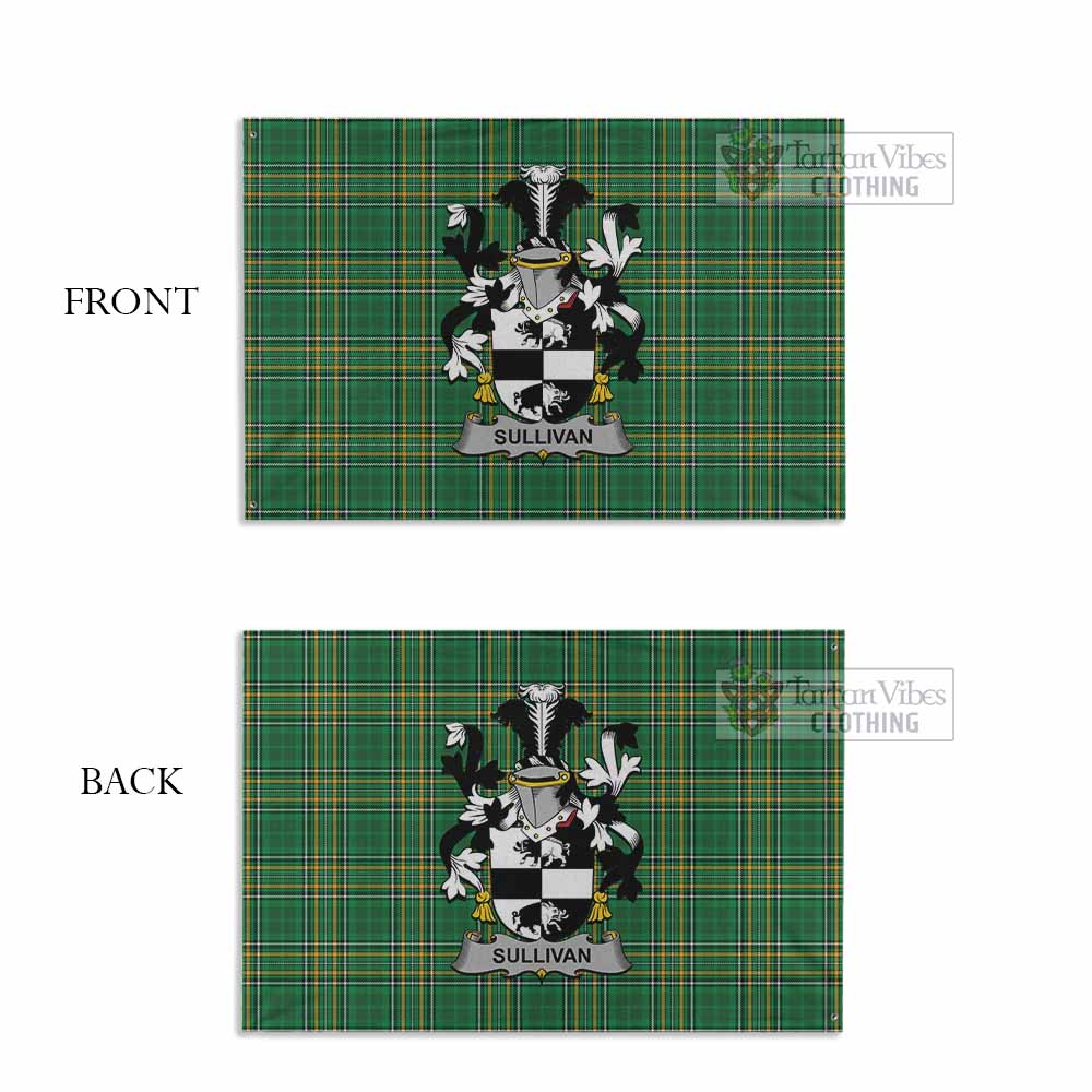 Tartan Vibes Clothing Sullivan (Beare) Irish Clan Tartan House Flag with Coat of Arms