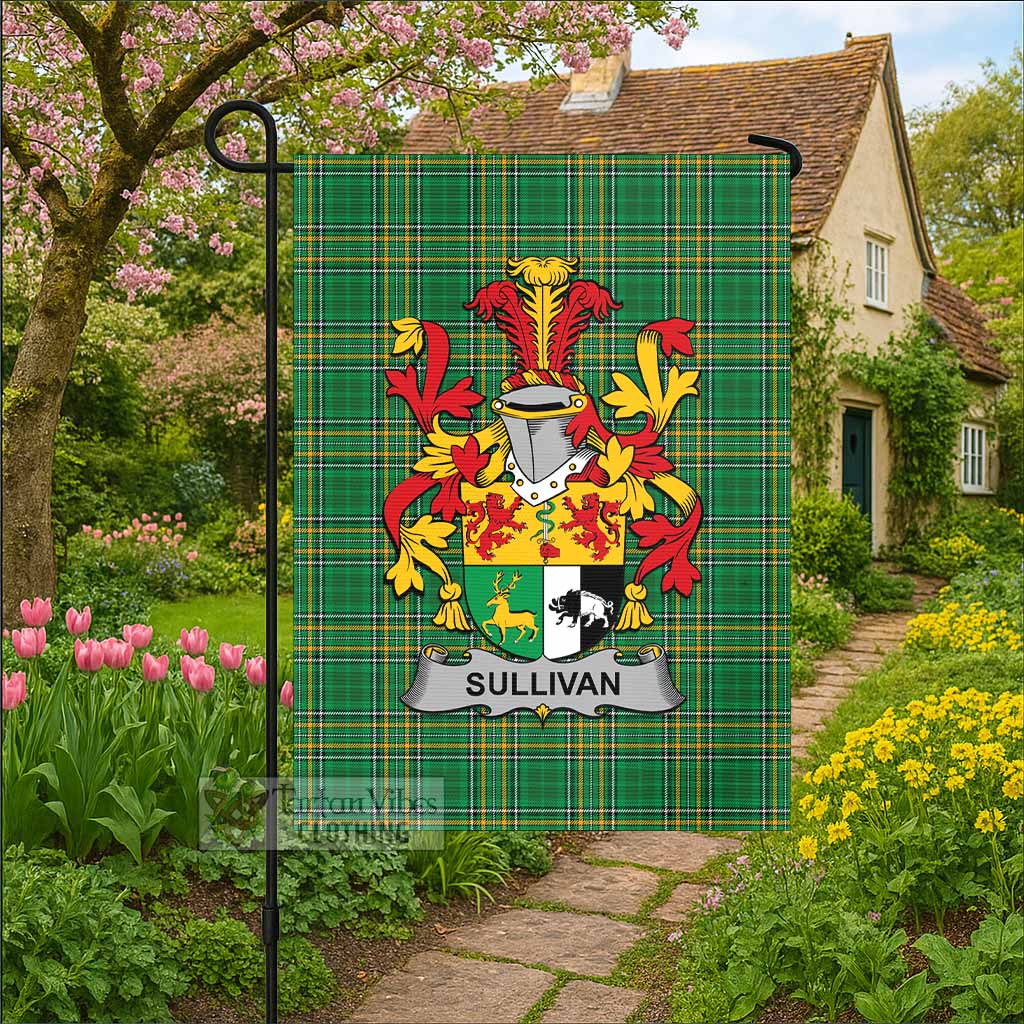 Sullivan Irish Clan Tartan Flag with Coat of Arms