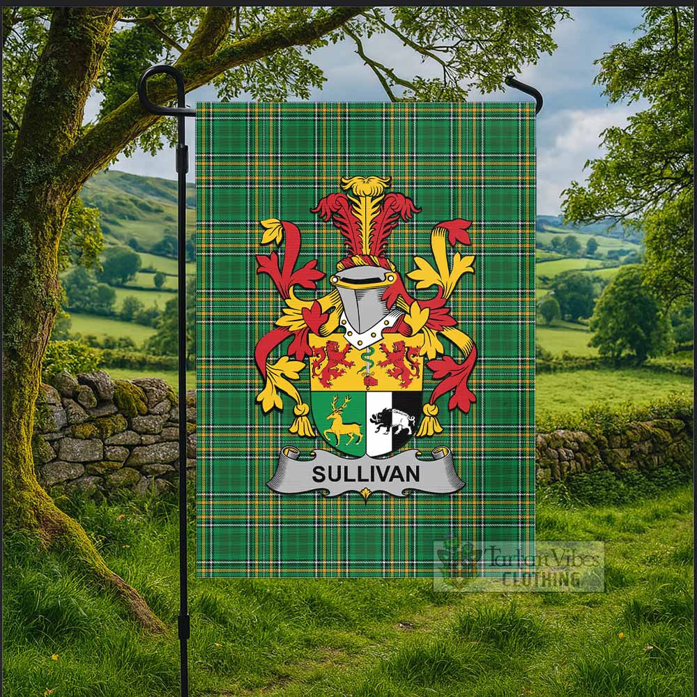 Sullivan Irish Clan Tartan Flag with Coat of Arms