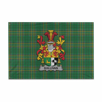 Sullivan Irish Clan Tartan House Flag with Coat of Arms