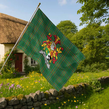Sullivan Irish Clan Tartan House Flag with Coat of Arms
