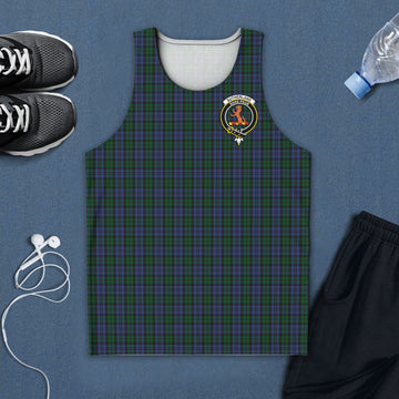 Sutherland Tartan Mens Tank Top with Family Crest