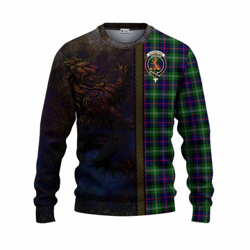 Sutherland Tartan Family Crest Knitted Sweater Alba Gu Brath Be Brave Lion Ancient Style