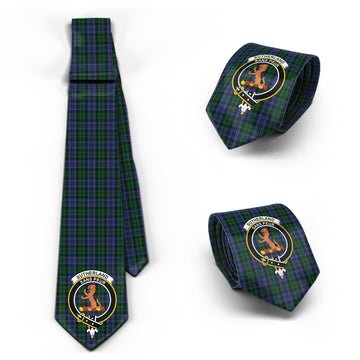 Sutherland Tartan Classic Necktie with Family Crest