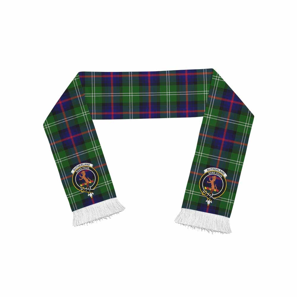 Tartan Vibes Clothing Sutherland Tartan Ruffneck Scarf with Family Crest
