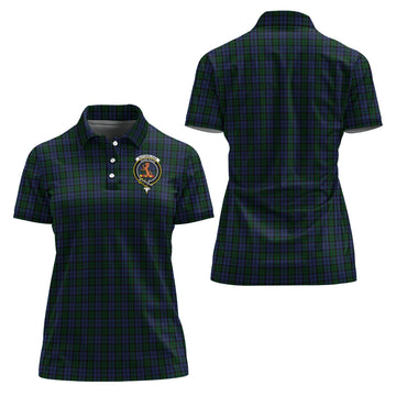 Sutherland Tartan Polo Shirt with Family Crest For Women