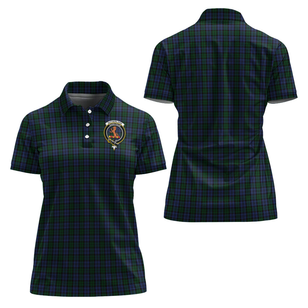 sutherland-tartan-polo-shirt-with-family-crest-for-women