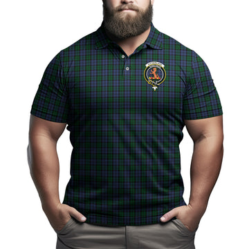 Sutherland Tartan Men's Polo Shirt with Family Crest
