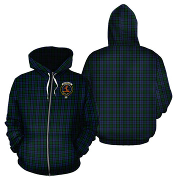 Sutherland Tartan Hoodie with Family Crest