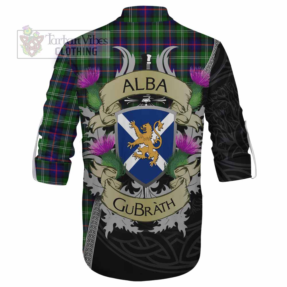 Tartan Vibes Clothing Sutherland Tartan Family Crest Ghillie Kilt Shirt Lion Rampant Royal Thistle Shield Celtic Inspired