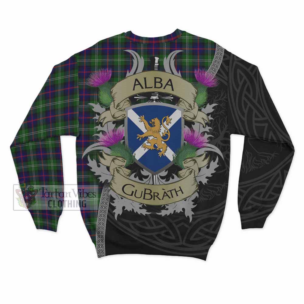 Tartan Vibes Clothing Sutherland Tartan Family Crest Sweatshirt Lion Rampant Royal Thistle Shield Celtic Inspired