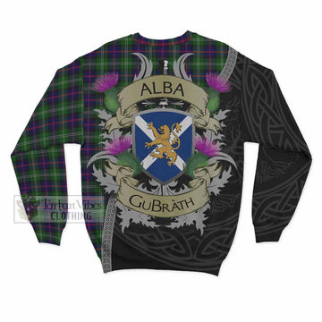 Tartan Vibes Clothing Sutherland Tartan Family Crest Sweatshirt Lion Rampant Royal Thistle Shield Celtic Inspired