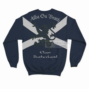 Tartan Vibes Clothing Sutherland Tartan Lion Rampant Sweatshirt – Proudly Display Your Heritage with Alba Gu Brath and Clan Name