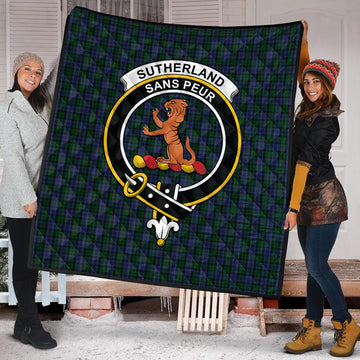 Sutherland Tartan Quilt with Family Crest