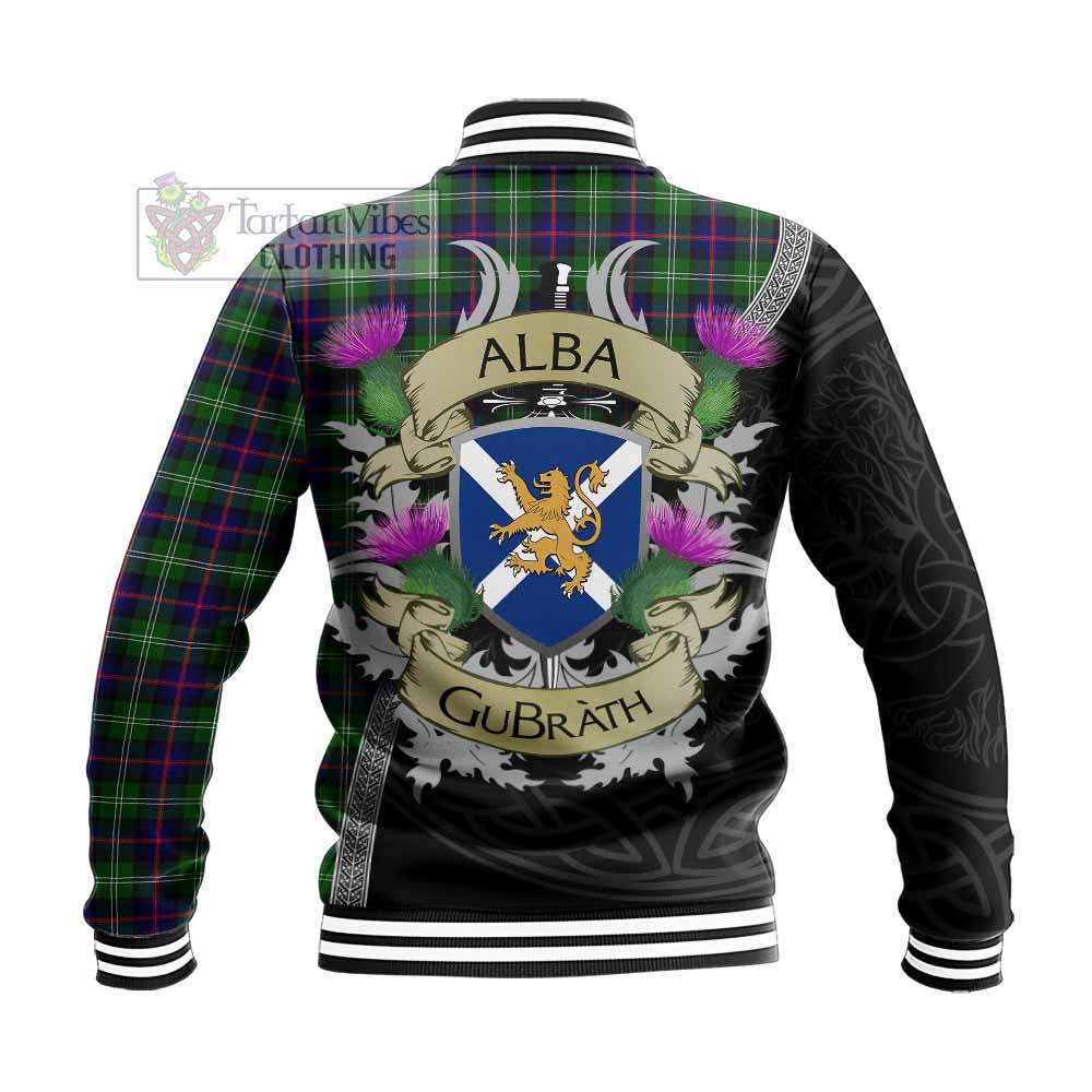 Sutherland Tartan Family Crest Baseball Jacket Lion Rampant Royal Thistle Shield Celtic Inspired - Tartan Vibes Clothing