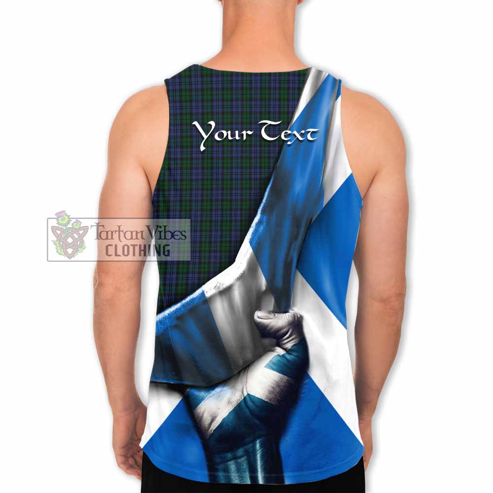 Tartan Vibes Clothing Sutherland Tartan Men's Tank Top with Family Crest Scotland Patriotic Style