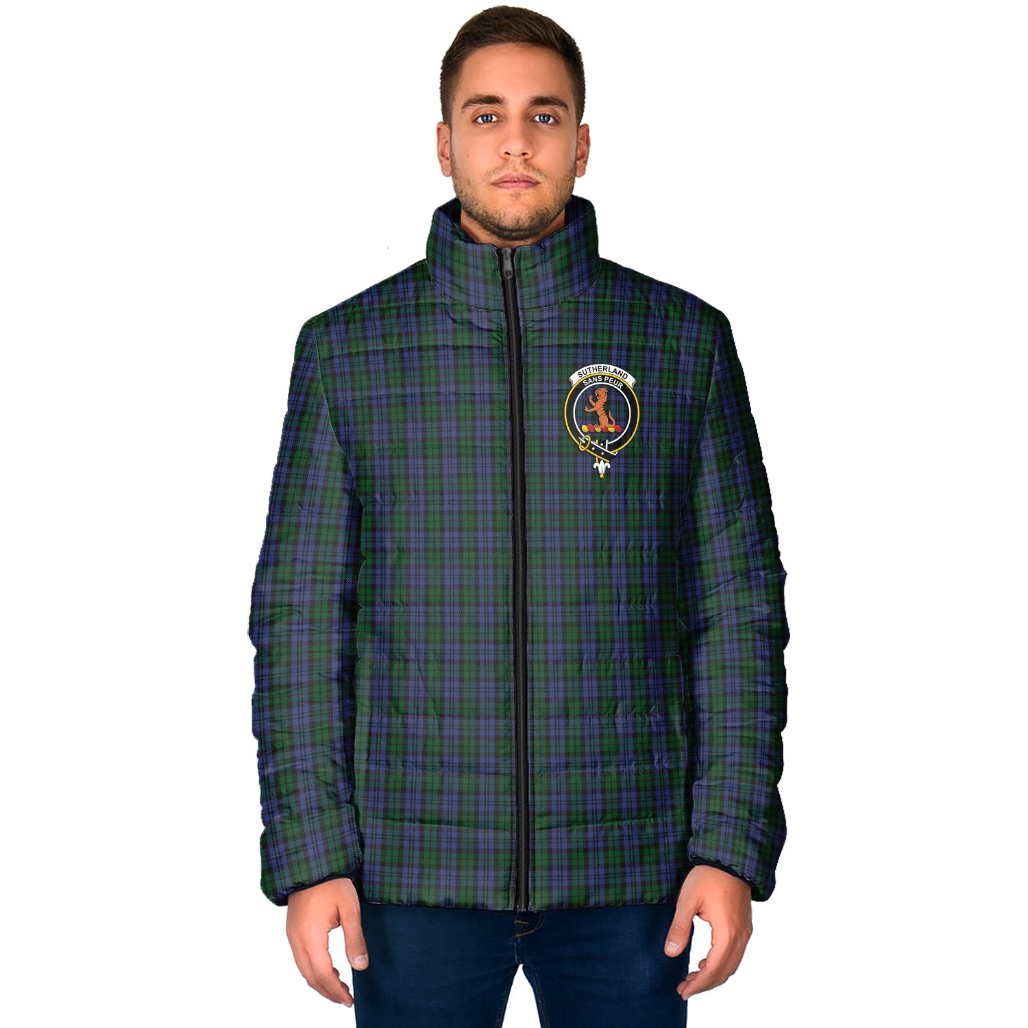 sutherland-tartan-padded-jacket-with-family-crest