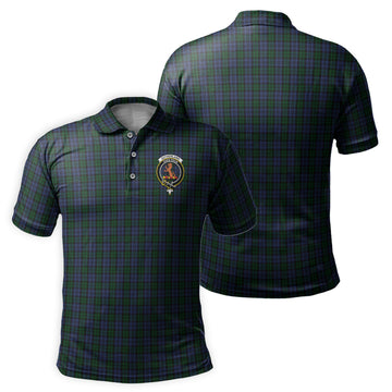Sutherland Tartan Men's Polo Shirt with Family Crest