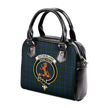 Sutherland Tartan Shoulder Handbags with Family Crest